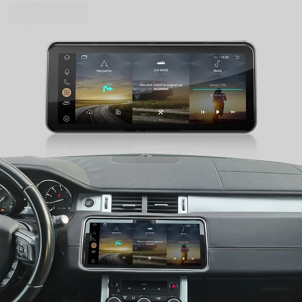 

12,3-дюймовый беспроводной автомобильный Android-радиоприемник с сенсорным откидным экраном, GPS-навигацией и CarPlay для Range Rover Evoque 2012-2016