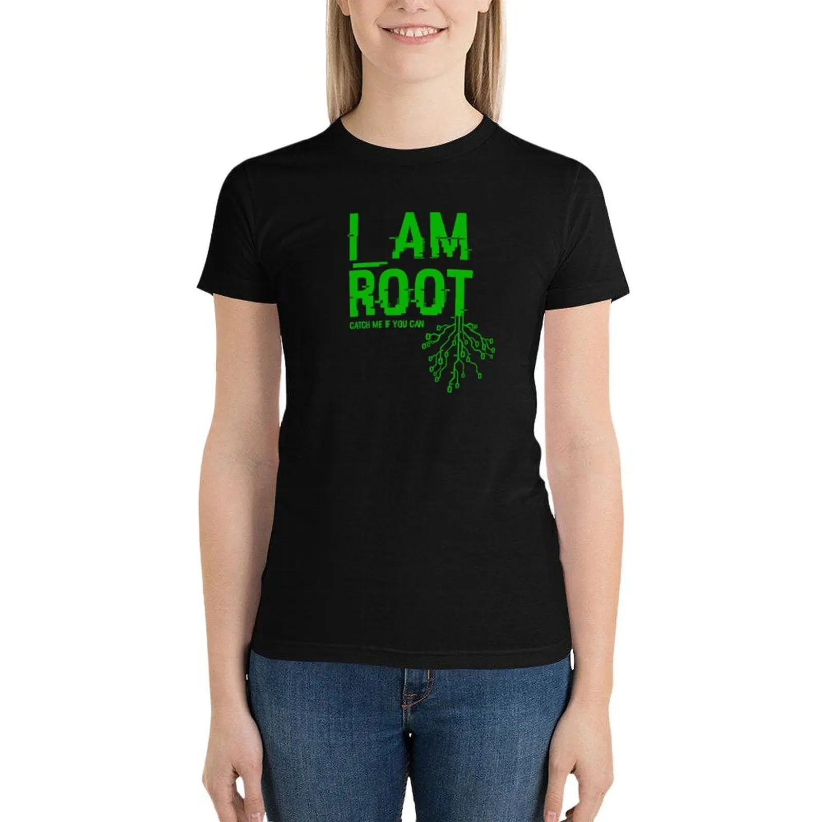 I AM ROOT t-shirt vestiti carini divertenti magliette oversize per le donne