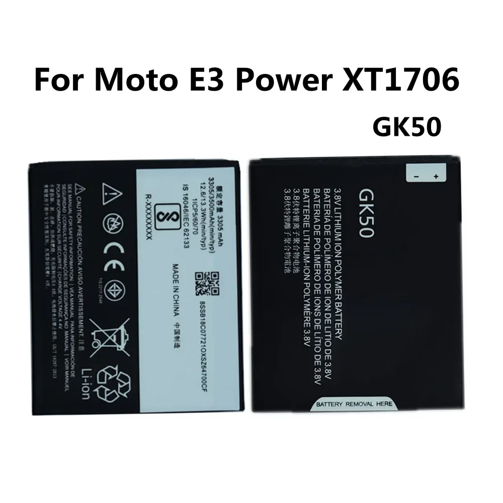 

GK50 3500mAh Phone Battery For Moto Motorola E3 XT1706 GK50 E3 Power XT1706 Phone Replacement Battery Batteia Fast Shipping