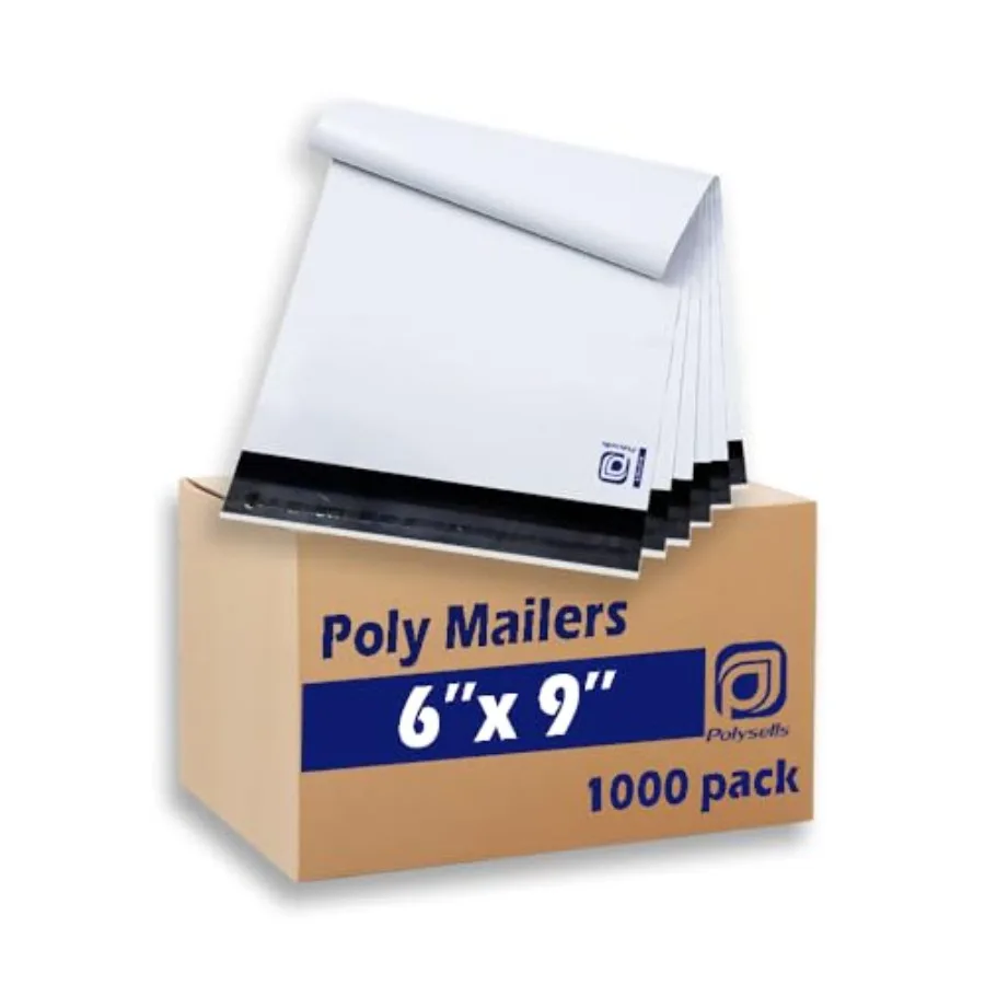 

0 6x9 Inch White Pack Poly Mailers Shipping Envelopes, Strong Adhesive Sealing, Waterproof, and Tear-resistant Postal Mailing B