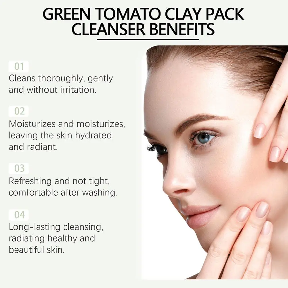 Green Tomato Deep Cleansing Of Pores Cleanser Natural Nutrition Gentle Moisturizing Water Lock Brighten Skin Tone Cleanser