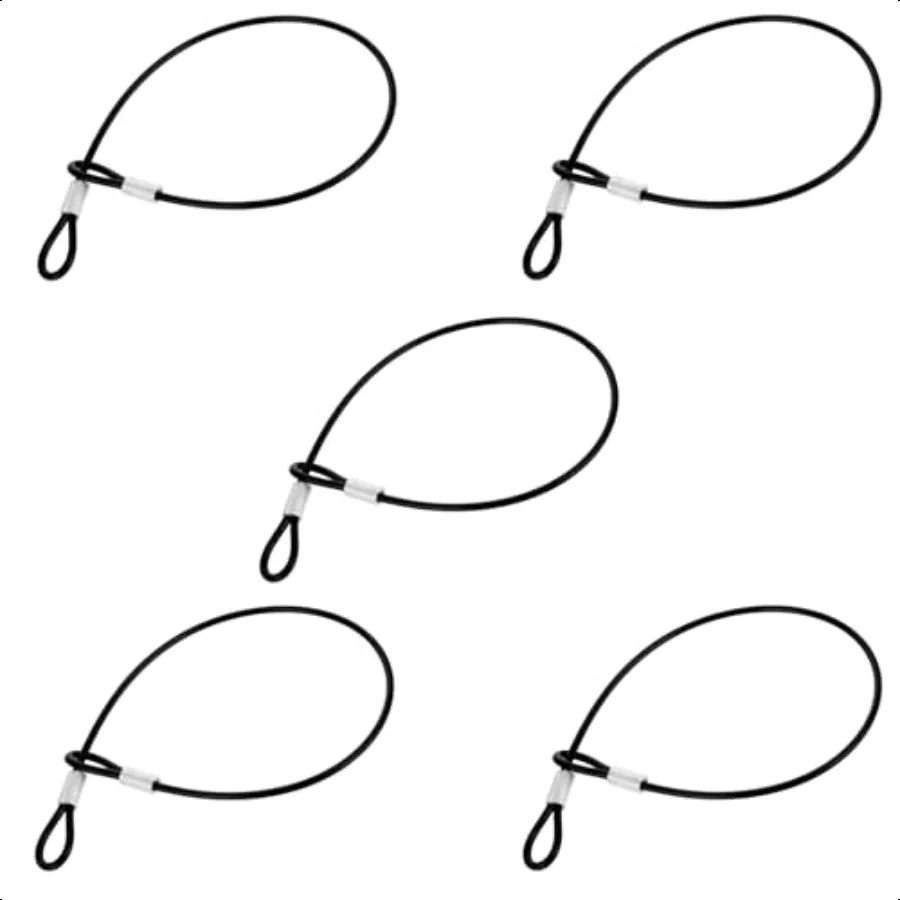 

5 шт. кабель из нержавеющей стали с виниловым покрытием и усиленными петлями, 24 дюйма, толщина 4 мм, кабель с замком, страховочный ремешок, звено цепи Lage L