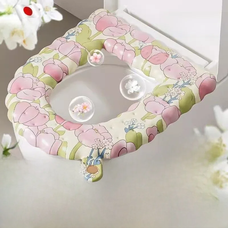 

Утолщенная силиконовая накладка на унитаз, универсальная водонепроницаемая крышка для унитаза из ЭВА, для дома, всесезонная, новая модель 2026 года