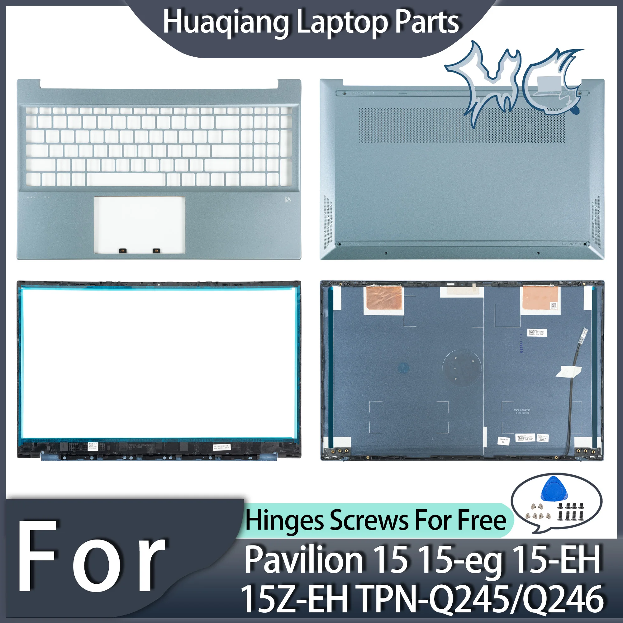 

Детали для ПК для HP Pavilion 15 15-eg 15-EH 15Z-EH TPN-Q245/Q246, задняя крышка ЖК/безель/Упор для рук/Задняя деталь, металлическая, синяя