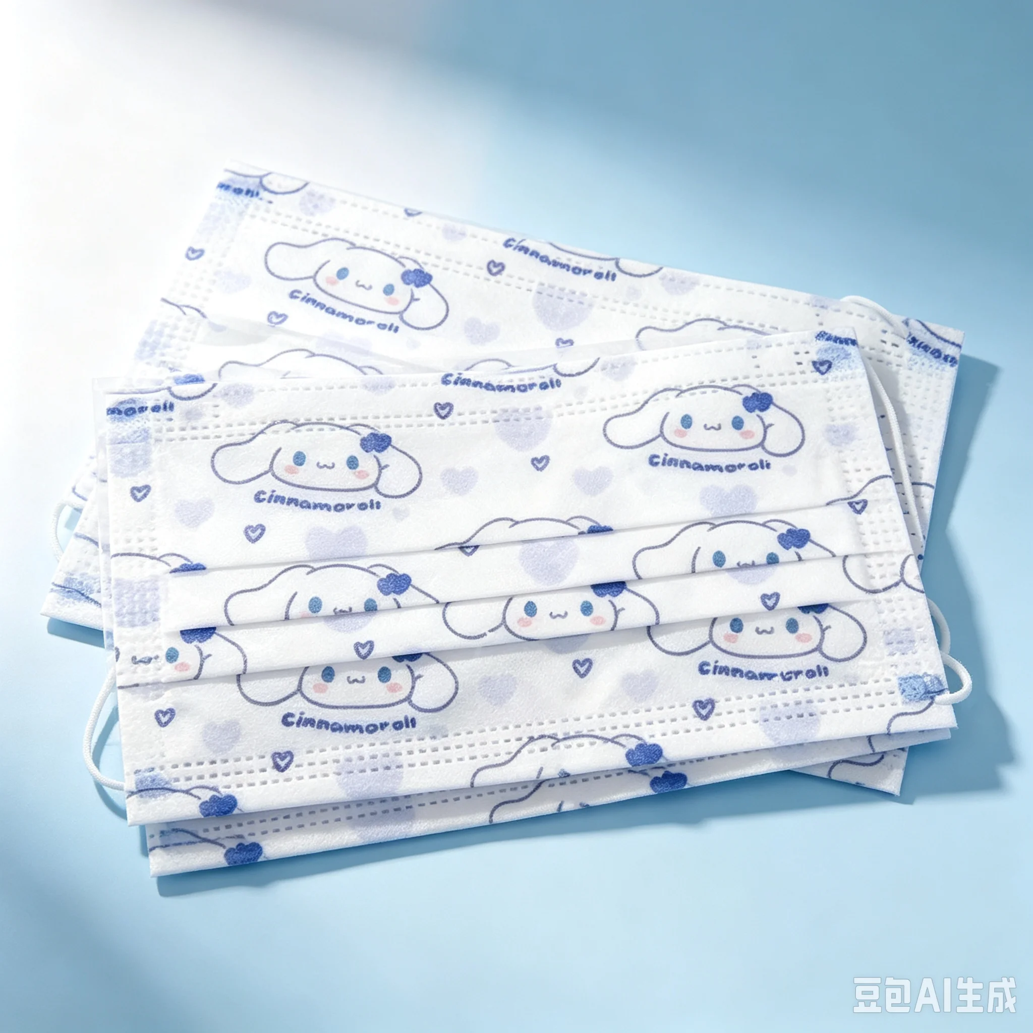 Disposable Mask Blue - 30 Stück Kawaii Cinnamoroll Einweg-Gesichtsmasken, Cartoon