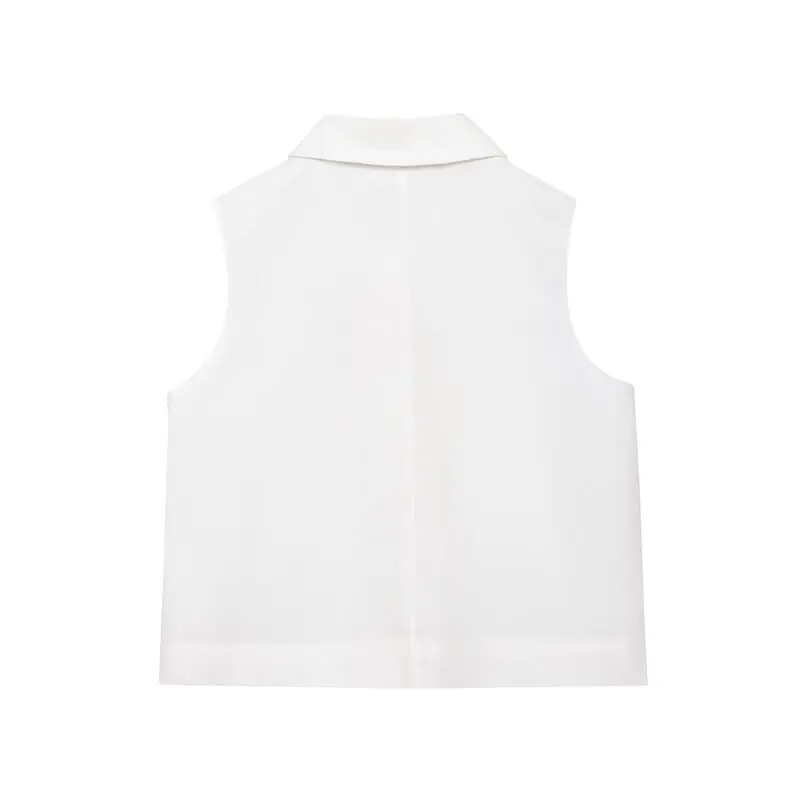 matte Sommer Neue Ankunft frauen Weste Tank Top Umlegekragen Svel mit Patch ket Faionable 2025