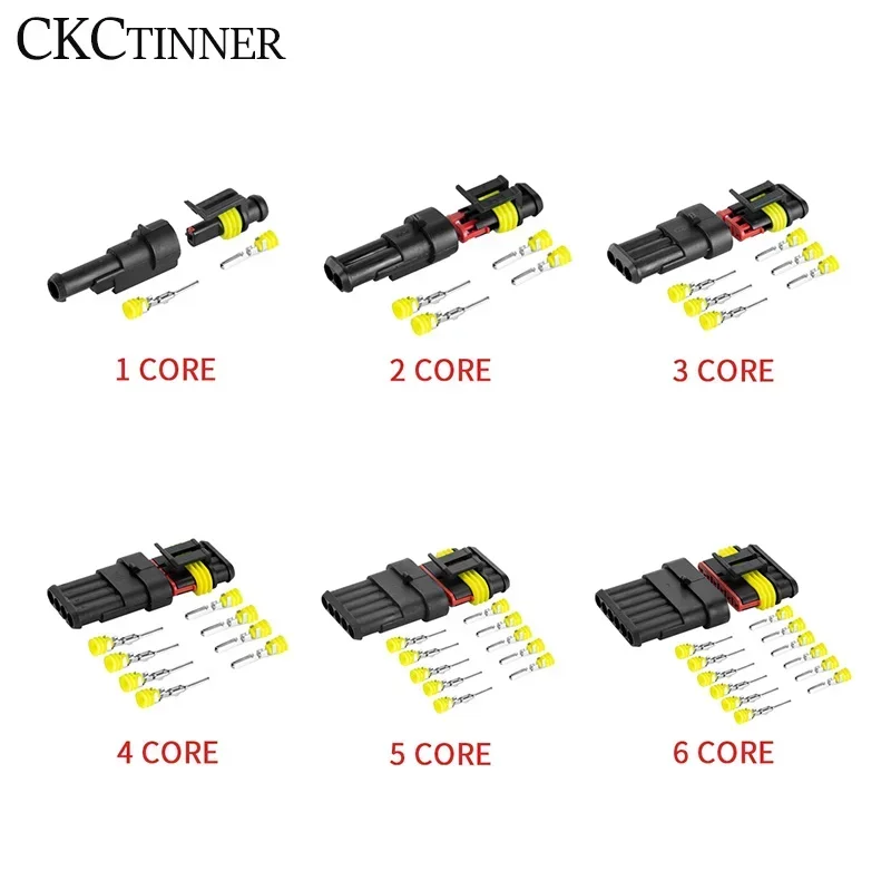 1 sets Kit 1P 2, P 3P 4P 5, P 6P AMP 1.5 male and female plug automotive waterproof connectors xenon lamp car connector