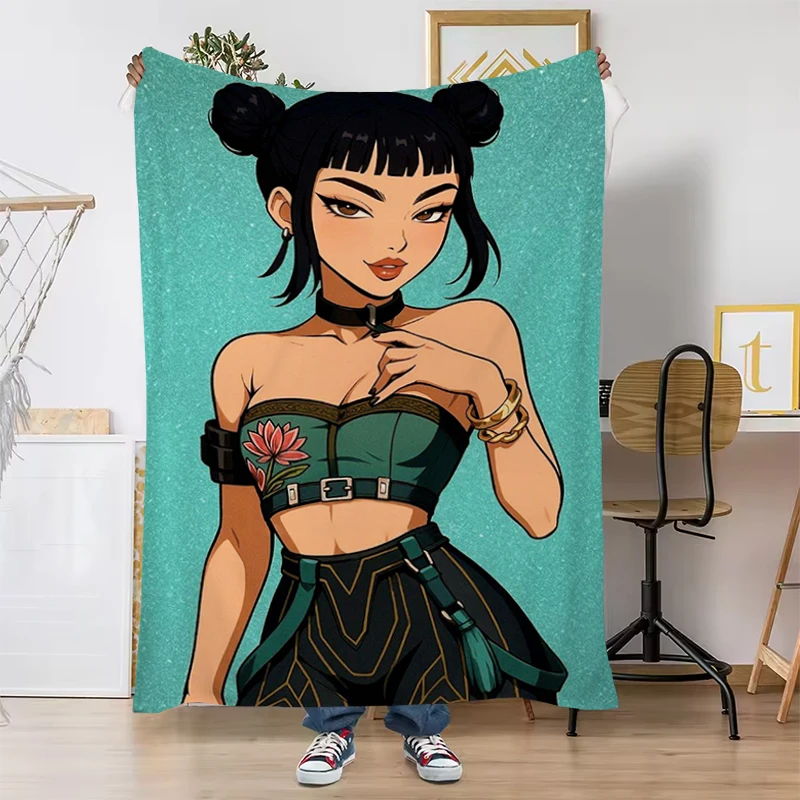 

KPOP D-Demon H-Hunters Flannel Blanket For Office Home Camping Nap Leisure Blankets Birthday Gifts For Girls Home Decor