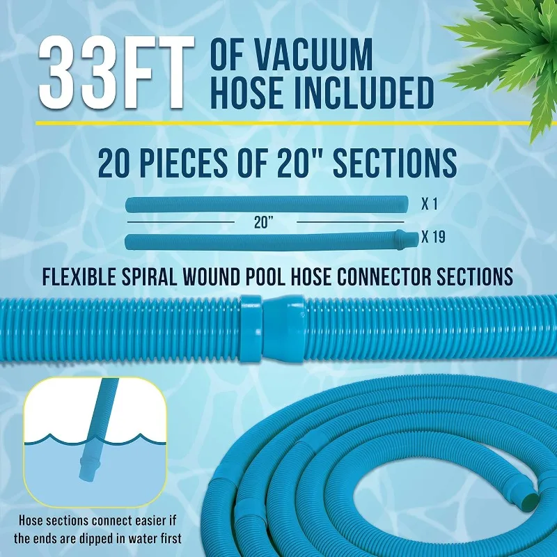 Suction Pool Cleaner, Inground Automatic Pool Vacuum Cleaner with Hose - Auto Creepy Sweeps Removes Debris, Leaves Cleans
