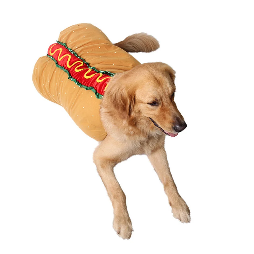 Funny Pet Dog Cat Hot Dog Costume Dress Xxs Soft Polyester Easy on Off Halloween Christmas Cosplay Pet Clothes