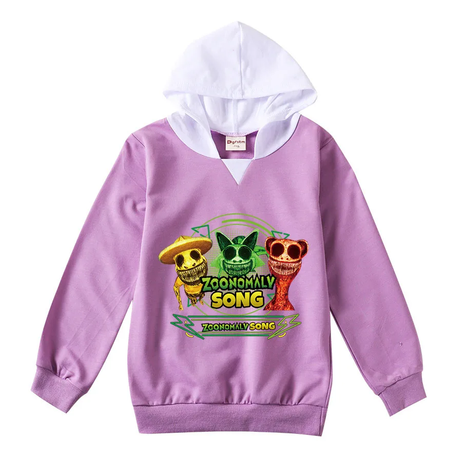 Spring Fashion Children ZOONOMALY Print Clothes Autumn Hoodies Boy Coat Girl Sweatshirts Kids Long Sleeve T-Shirts Hooded Top