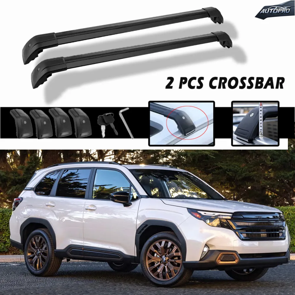 

Fits For Subaru Forester Touring/Sport 2025+ 2PCS Cross Bar Roof Rail Rack Lockable Cargo Silver Bars High Quality Ajustable