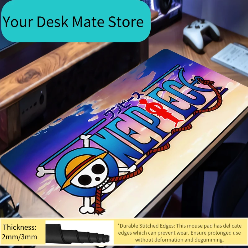 Anime Mouse Pad one piece 90x40cm Large Gamer Gaming Accessories Speed Keyboard Rubber Lock Edge Desk Mat Office Laptop mousepad