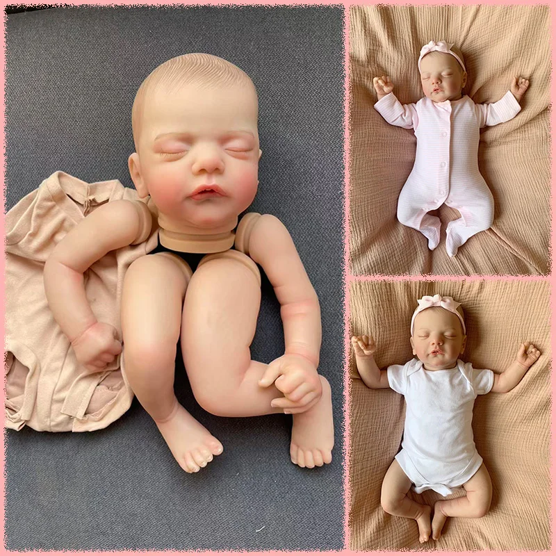 

19-дюймовый комплект куклы Сэм Реборн, реалистичные, незаконченные, мягкие на ощупь, многослойная живопись, детали куклы, видимые вены, ручная роспись волос