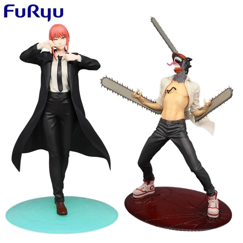 FuRyu Genuine Exc∞d Creative Figure Chainsaw Man Denji Makima Anime PVC Action Figure Model Doll Desktop Decoration Gift Statue