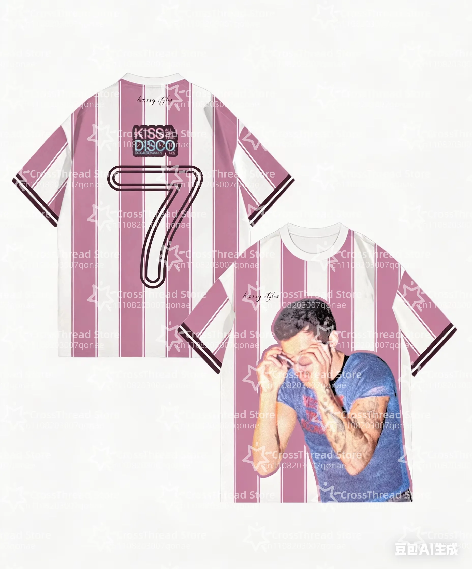Harry Styles Jersey T-shirt Summer Casual Breathable Men's Women Tee Shirt Fashion 3D Print Short Sleeve Sports Neck Round Top