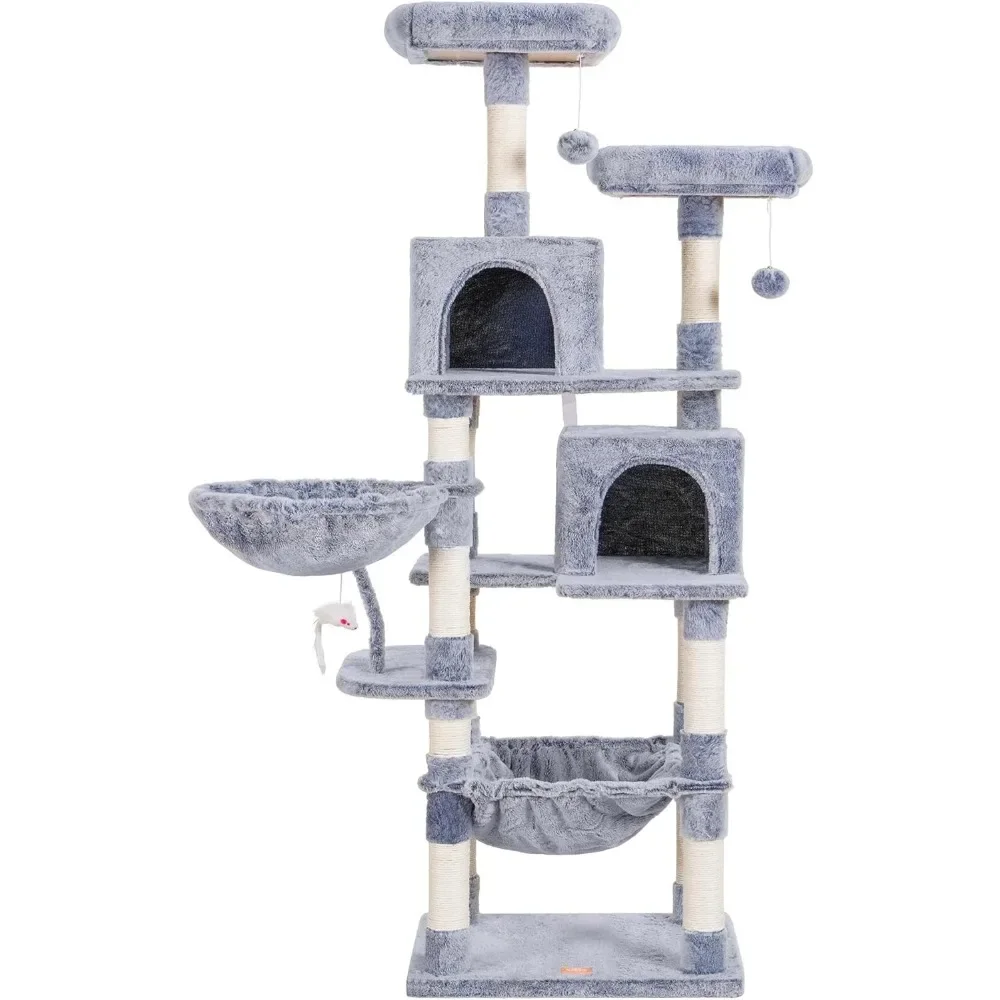 Imagem -06 - Gato Indoor Tree com Scratch Plate Comfort Hammock Sisal Scratching Post Bollard Toys Pet Products Home Garden