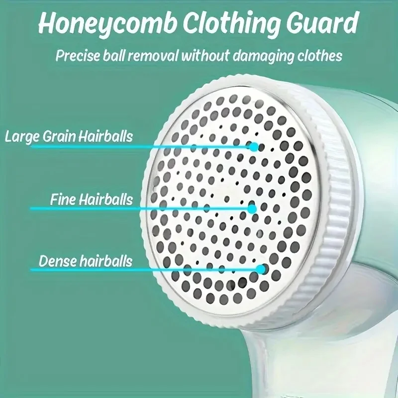 

Портативная бритва для ткани с питанием от USB, электрическое средство для удаления ворса с 3 лезвиями для одежды, дивана, одеяла, зарядка не требуется, идеальная чистка