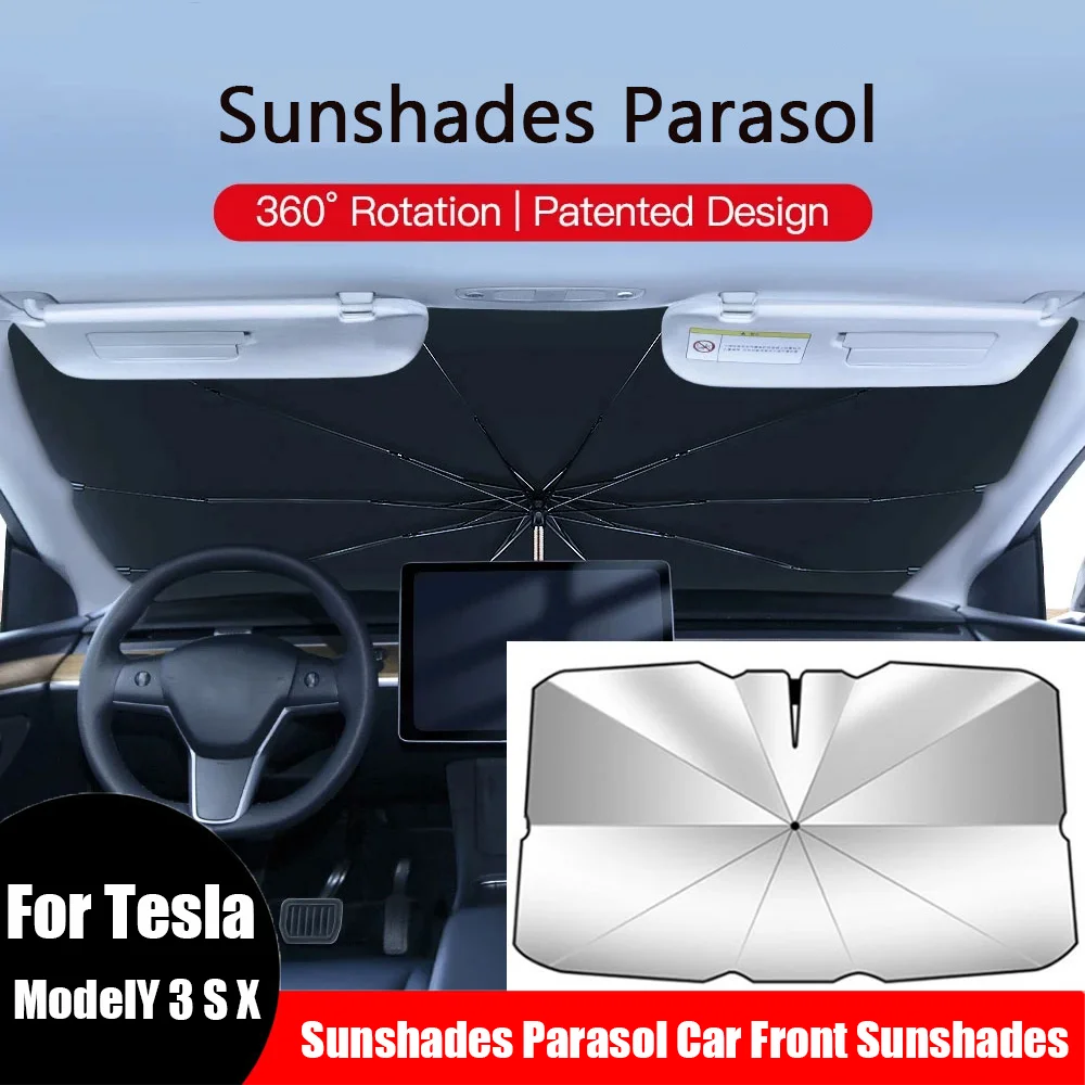 

For Tesla Model Y/3/S/X Sunshades Parasol Car Front Sunshades Car UV Cover Sunshade 2016-2025 Model 3 Accessories Sun Visor