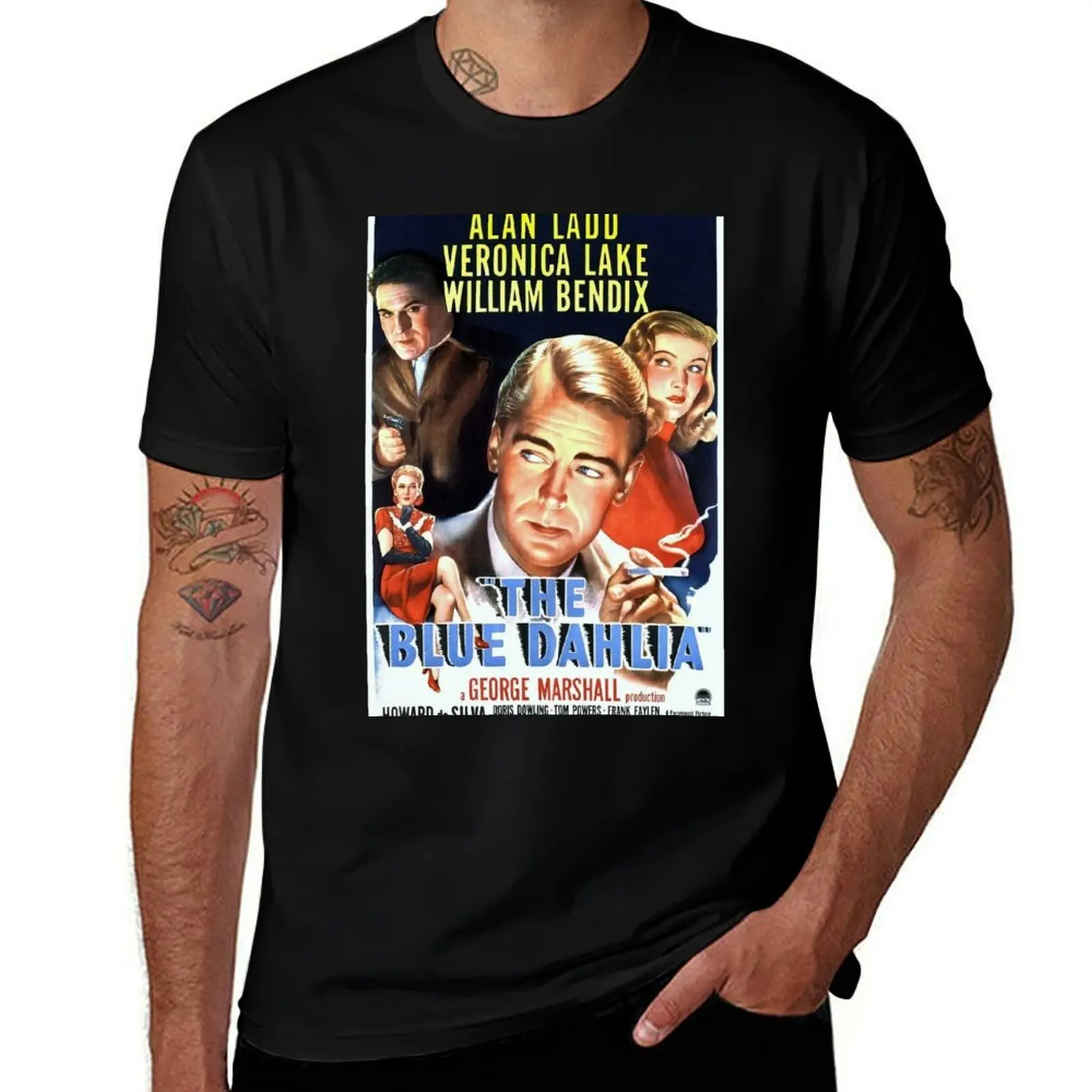 Blue Dahlia - vintage movie poster (Veronica Lake) T-Shirt t shirts for man graphic vintage T-Shirt