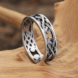 Vintage Fashion Rvs Celtics Knoop Ring Punk Hiphop Eenvoudige Tang Glaspatroon Ringen Voor Mannen Vrouwen Feest Sieraden Geschenken