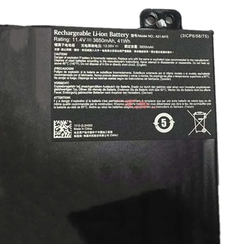 A31-M15 Laptop Battery For 6A 6X 6C Pro S6426 S6445 S15447 E6245 E6246 E6247 E6248 P6645 P6445 M15GUN M17CUN P1560