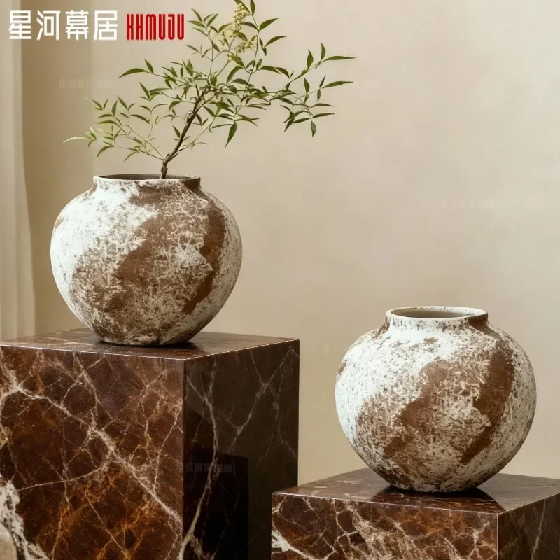 Song Dynasty aesthetics high-end sense vase high-end light luxury medium and ancient style Jingdezhen ceramic pot handmade art s