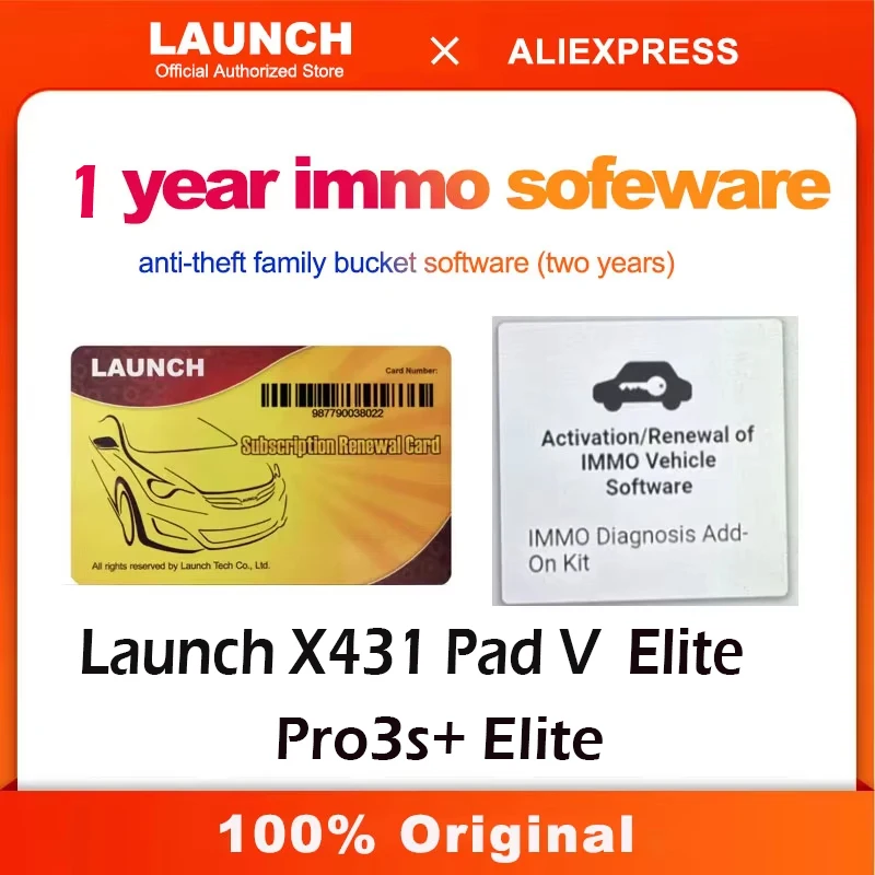 Launch X431 Pad V Elite Pro3s+ Elite Activation/Renewal of 1 year immo Vehicle software(anti-theft family bucket )