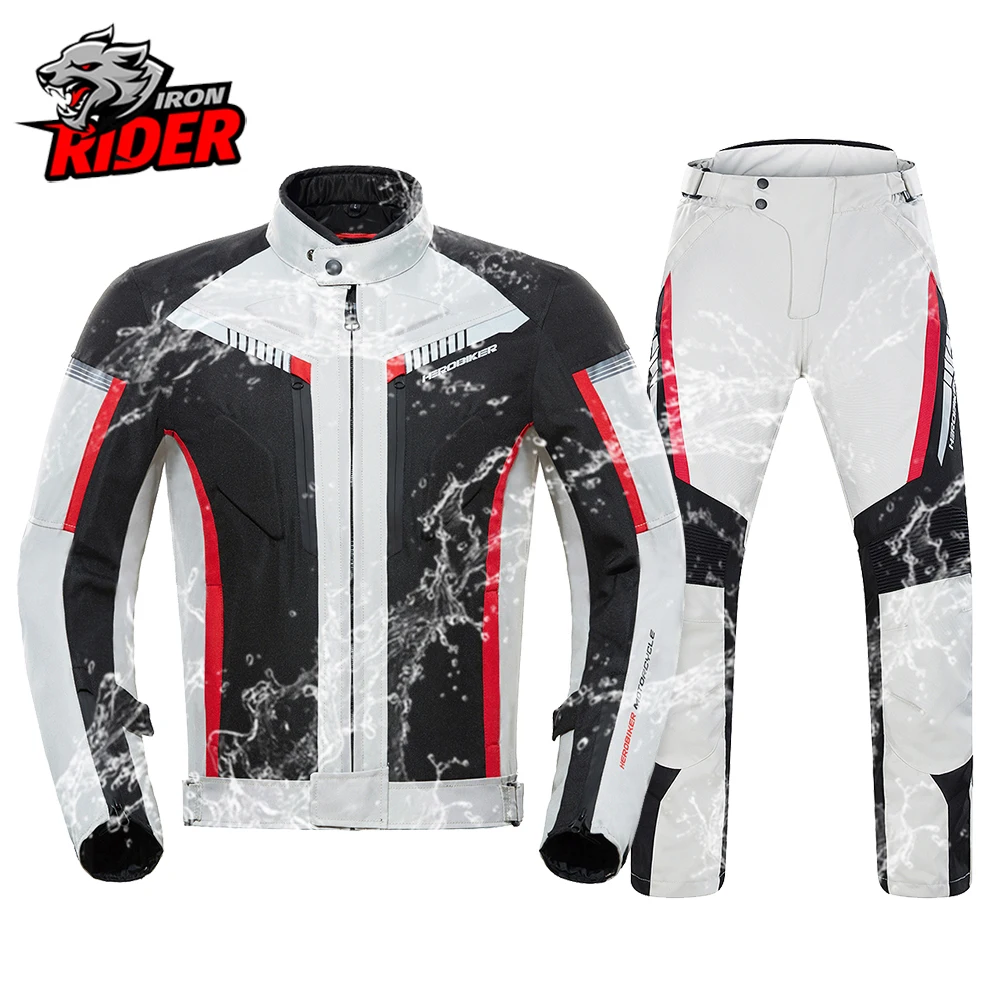 Autumn And Winter Warm Motorcycle Jacket Waterproof Reflective Men's Off-road Riding Jacket Built-in Anti Fall Protection
