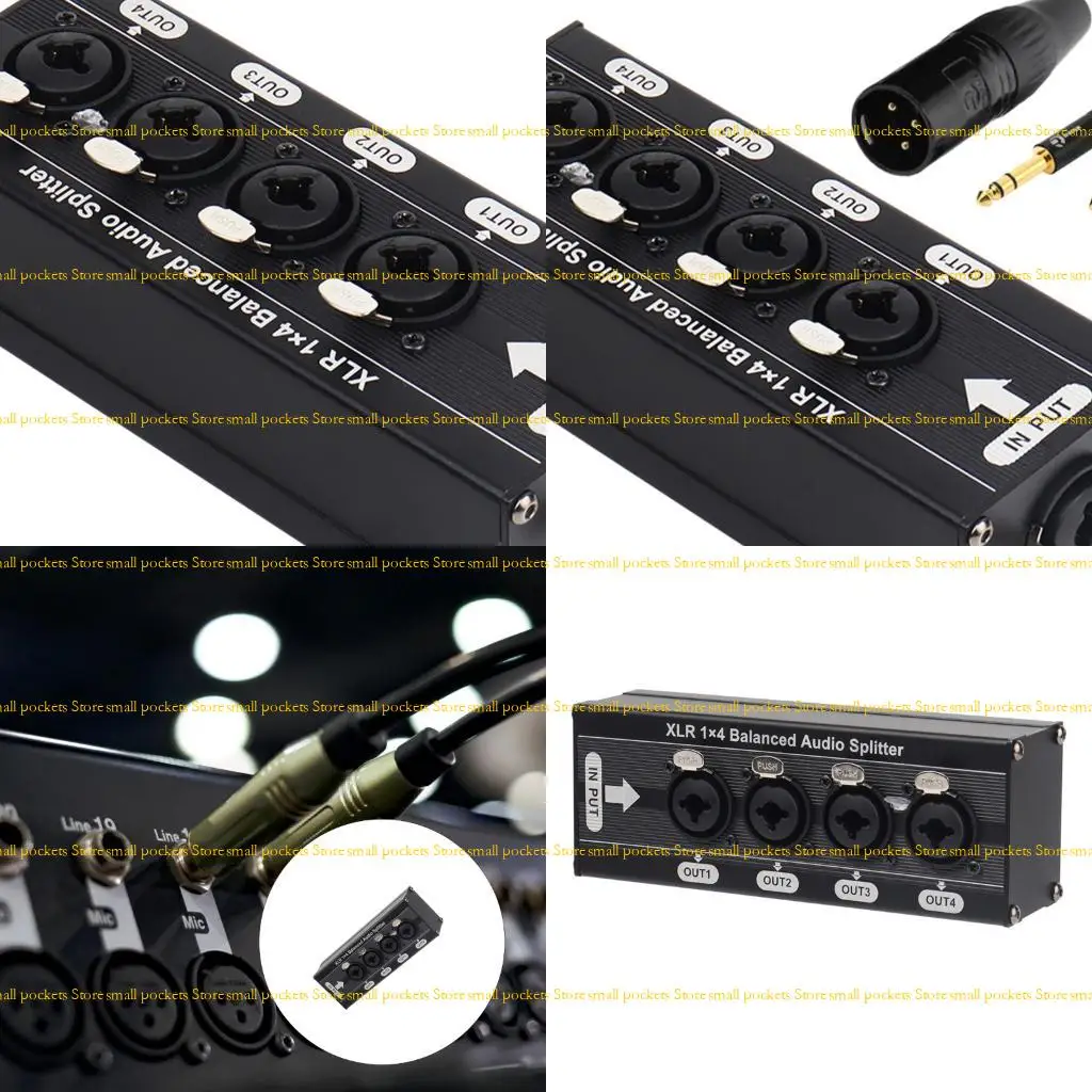 R1WD 6.5mm 1 dalam 4 Out 3pin Box Splitter Distribusi Profesional Distribusi Tanah Ground Kotak 1 hingga 4 Peralatan Studio