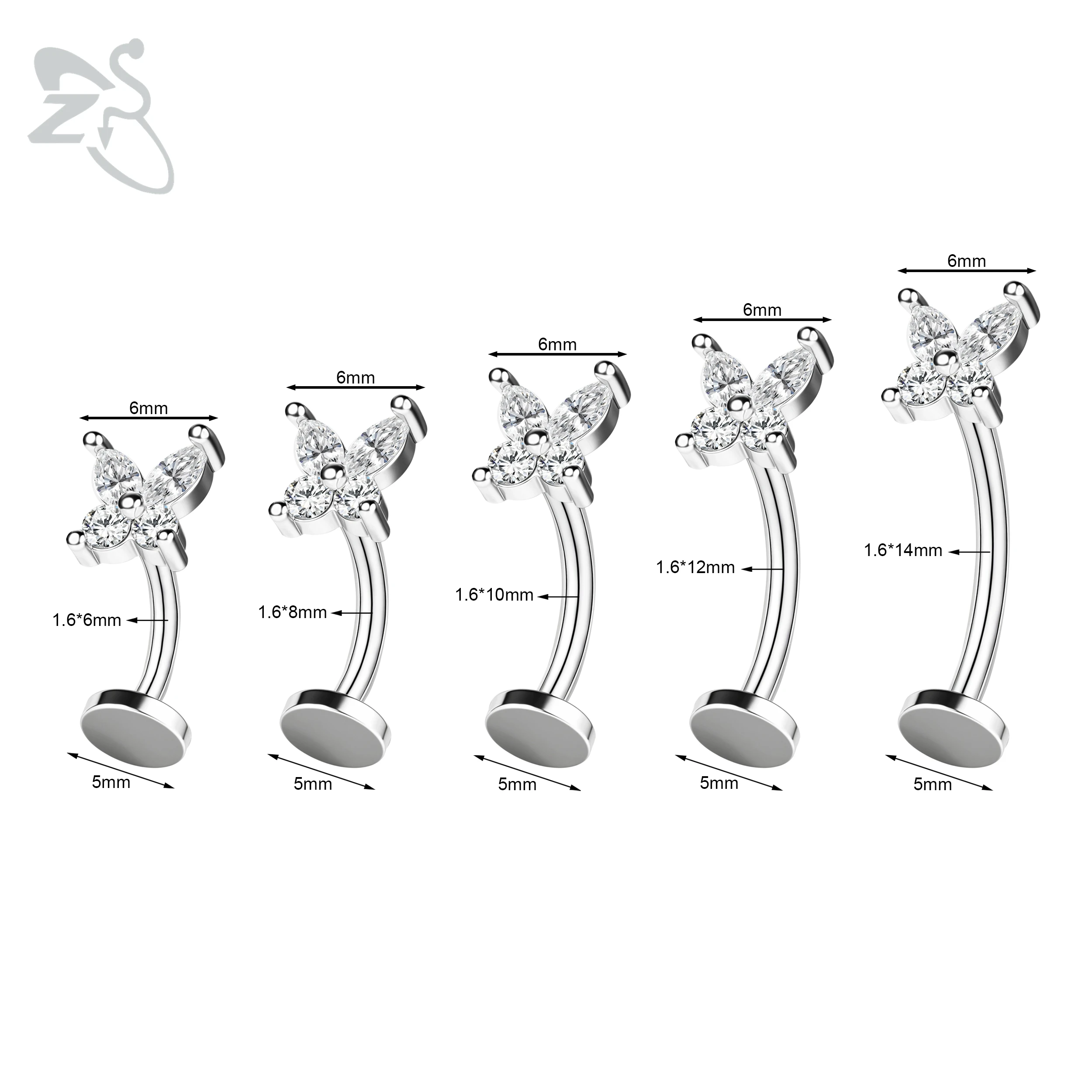 Internal Thread Stainless Steel Belly Button Ring