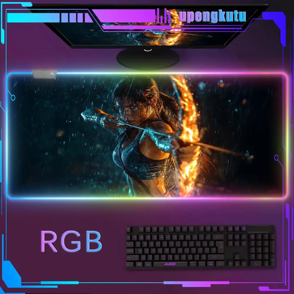 Mouse Game table mat Pad HD Printing Computer accessories Overlock Keyboard mat RGB  Computer Non-slip Rubber T_tomb_Raider