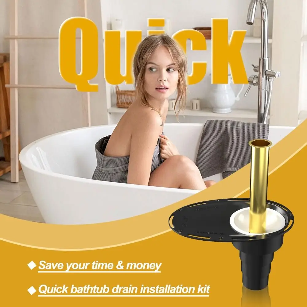 

Stainless Steel Freestanding Tub Drain Kit Durable Resistant Freestanding Bathtub Drain Fast Brass Freestanding Tub Drain