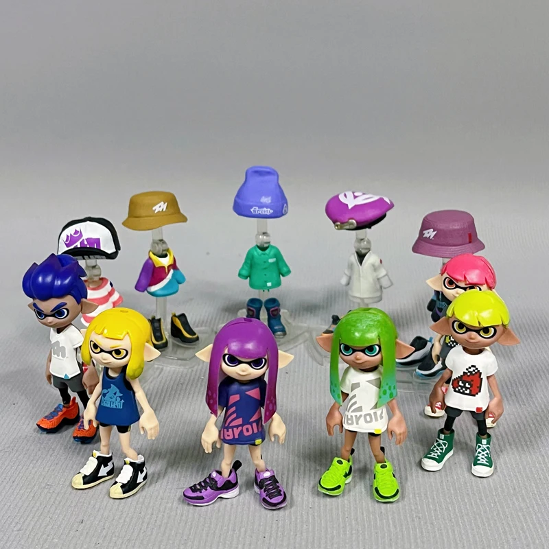 Figura de acción Splatoon genuina a granel, réplica de personaje, muñeca de vestir, modelo de juguete de Pvc de 4cm, muñeca coleccionable