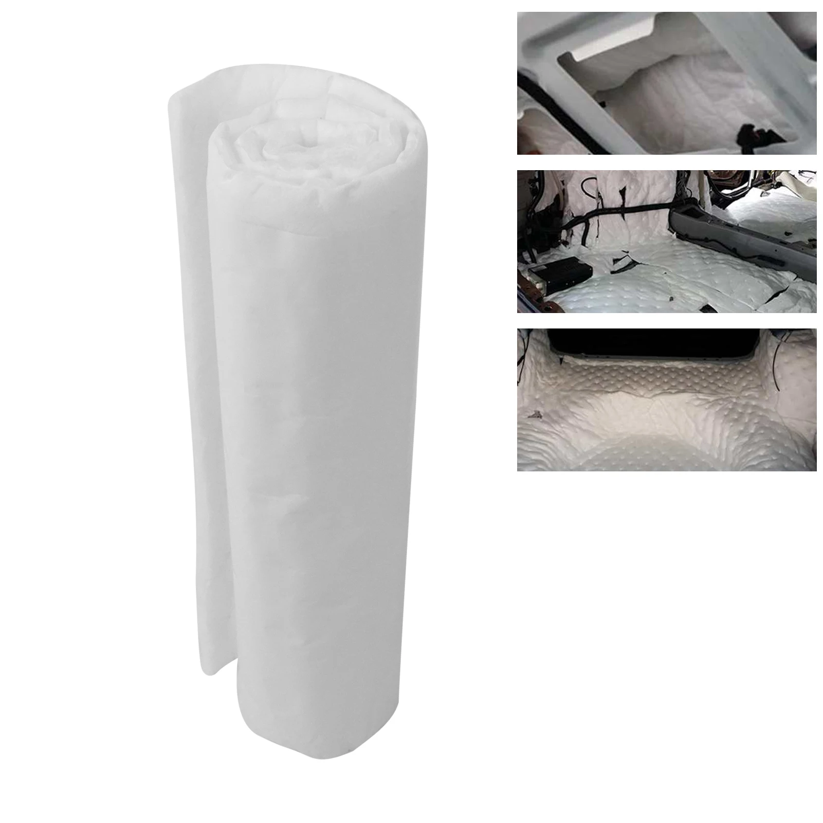 50x80cm Car Sound Deadening Mat Heat Insulation Cotton White Universal for Auto Door Hood