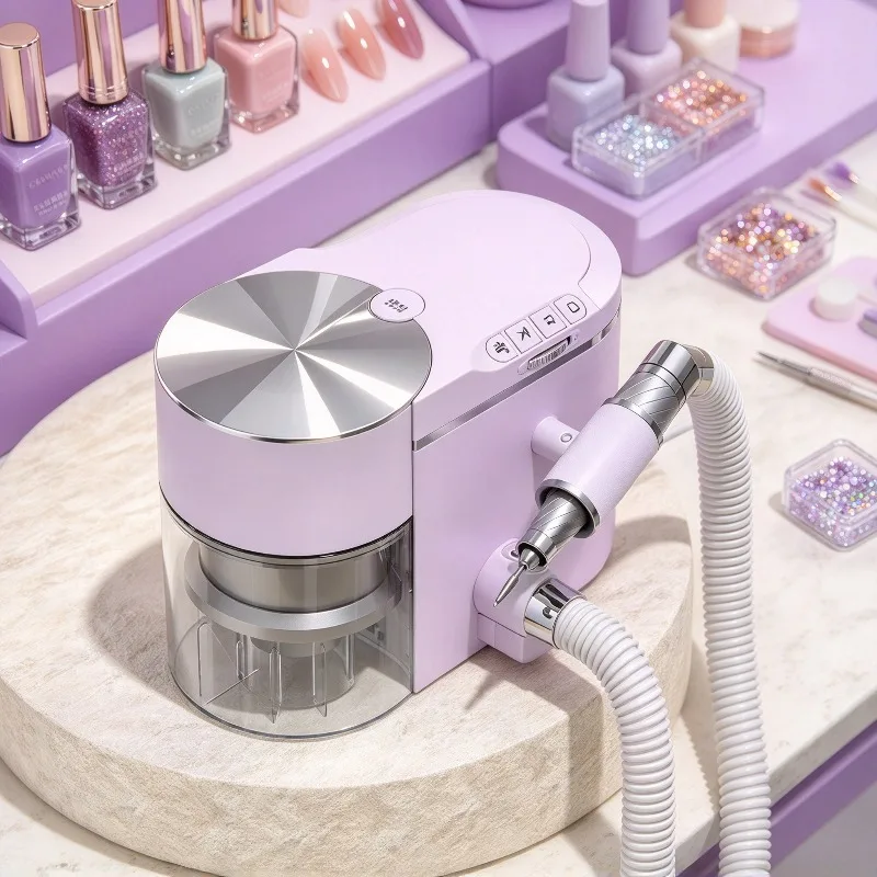 Silent Brushless Turbo Nail Dust Extractor, High Suction Manicure Tool For Nail Grinding And Gel Removing