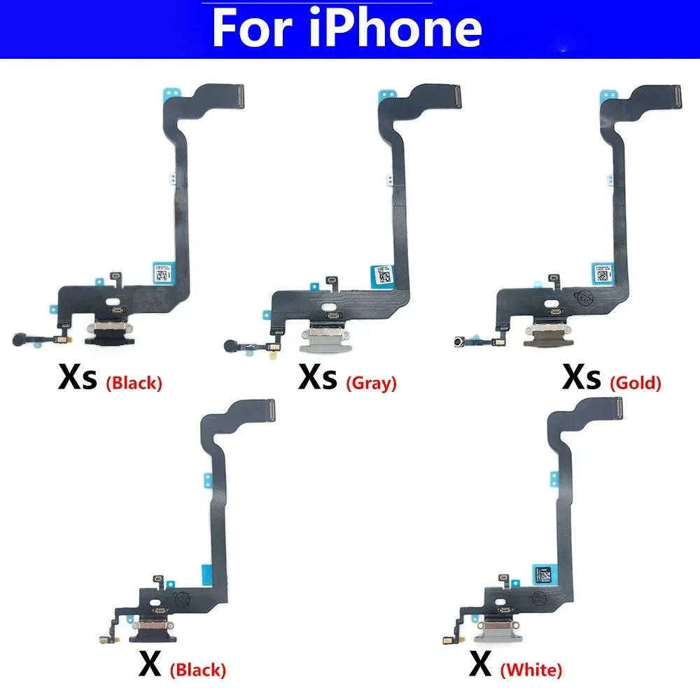 Voor iPhone X XS XR XsMax Poort Opladen Flex Kabel USB Fast Charger Mic Board Dock Connector Microfoon Hoofdtelefoonaansluiting met IC