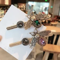 Retro Elegant Bee Hairpins Hair Clips for Girls Hair Bands Rhinestone Luxury Jewelry Female Fashion Hair Accessories for Women