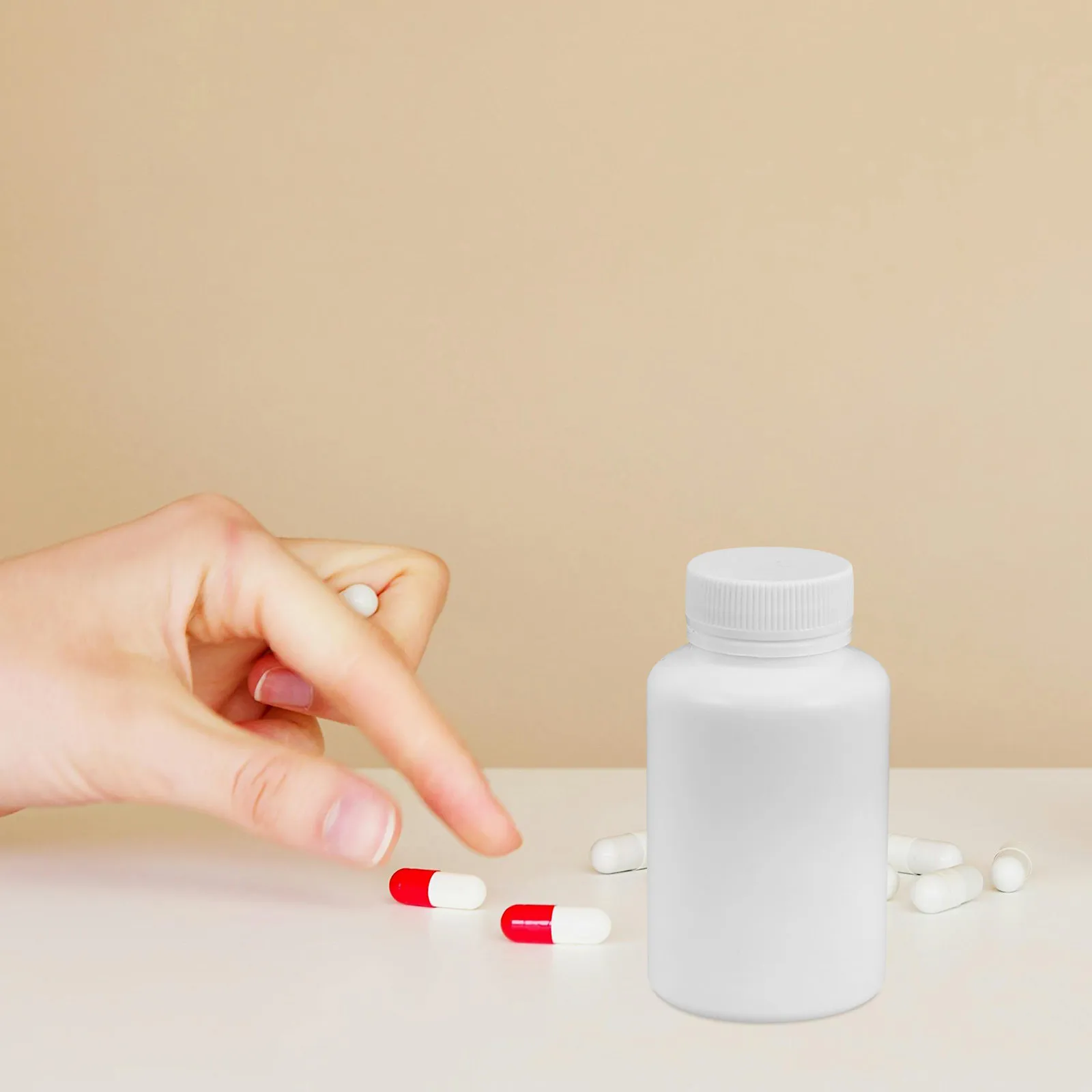 20Pcs Plastic Pill Bottles White Opaque Screw Cap Secure Leakproof Small Medicine Containers for Pills Powders Travel
