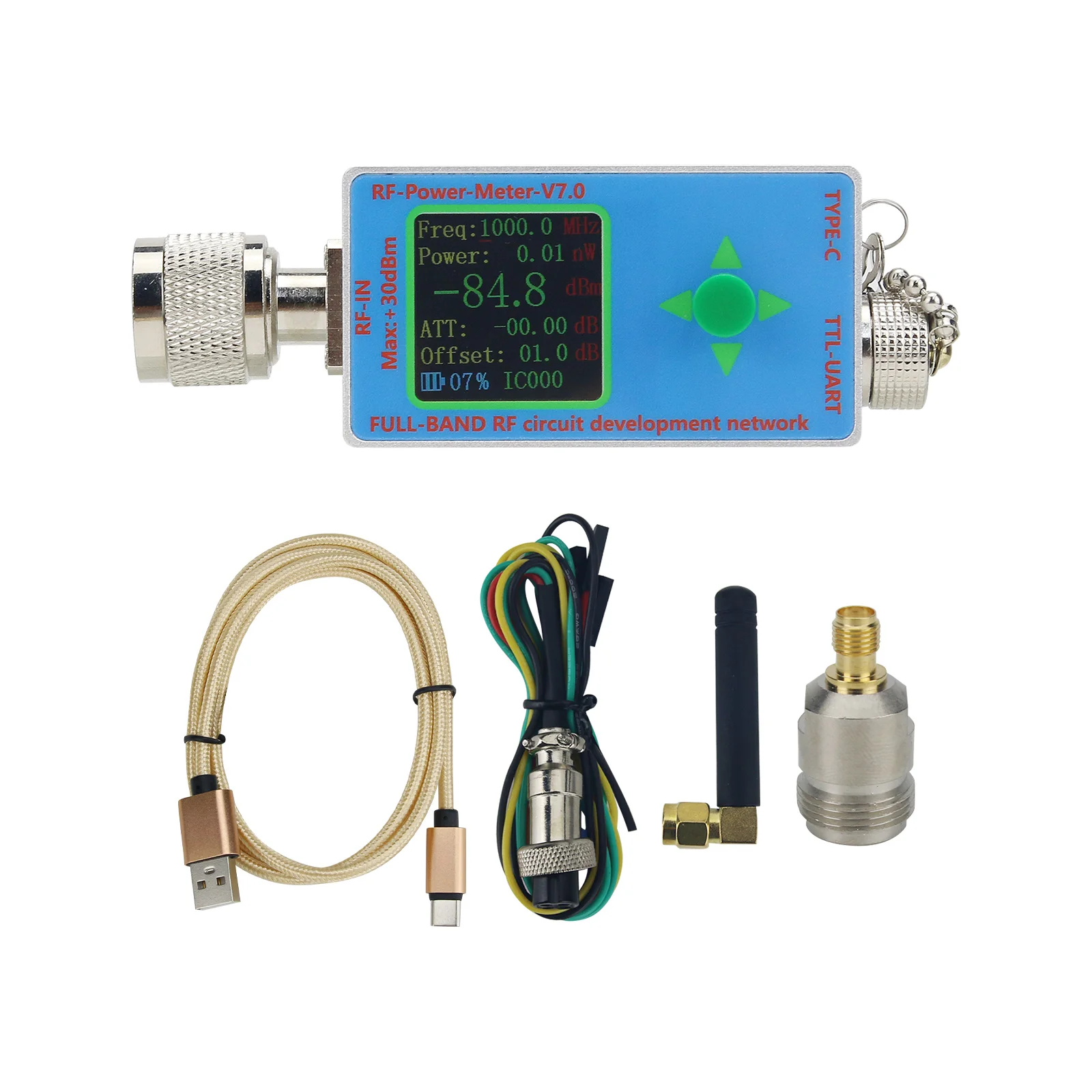 GOOD V7.0 RF Power Meter 10GHz for Test Instrument with N-Type Connector and Type-C Port Maximum Input Power 30dBm (1W)