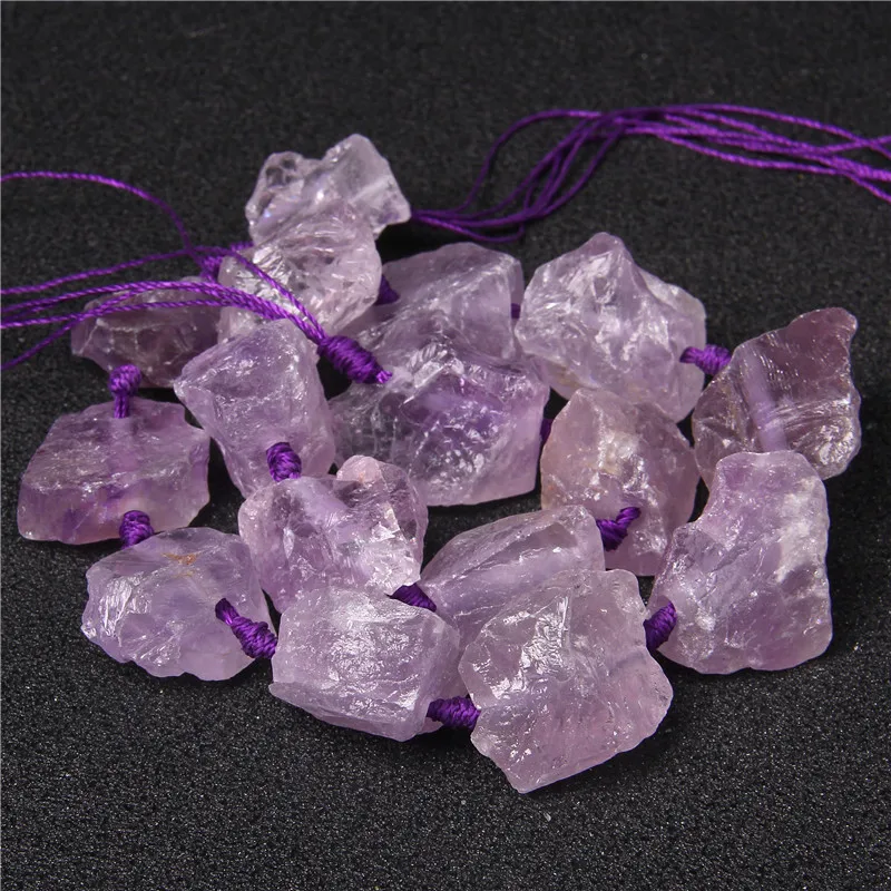 Natural Amethyst Irregular Healing Stone Purple Quartz Mineral Specimen Raw Crystal Loose Bead for DIY Jewelry Accessory 18-28MM