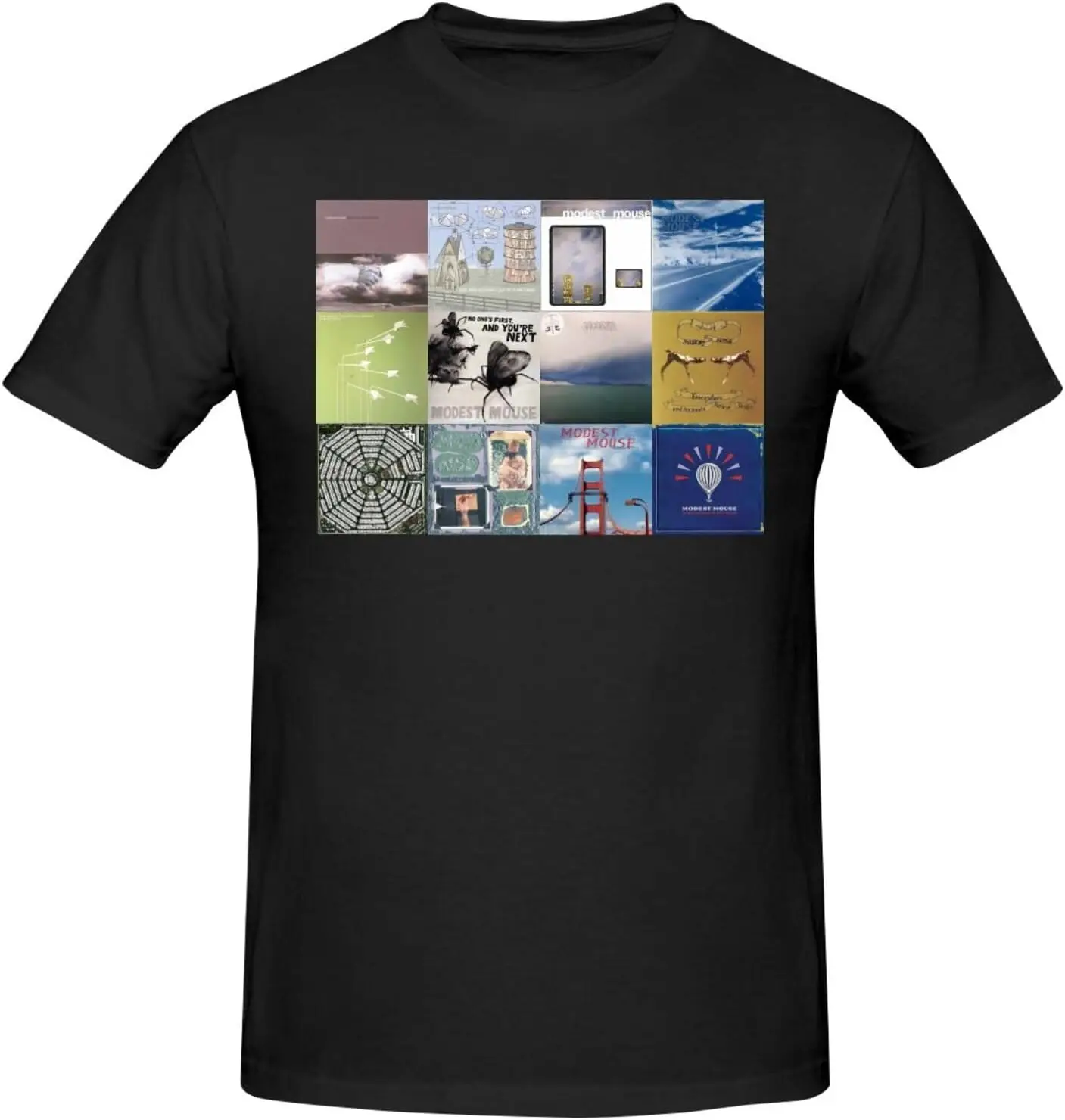 Modest Music Mouse Shirt Men's Standard Short Sleeve T-Shirt Youth Versatile Top Black