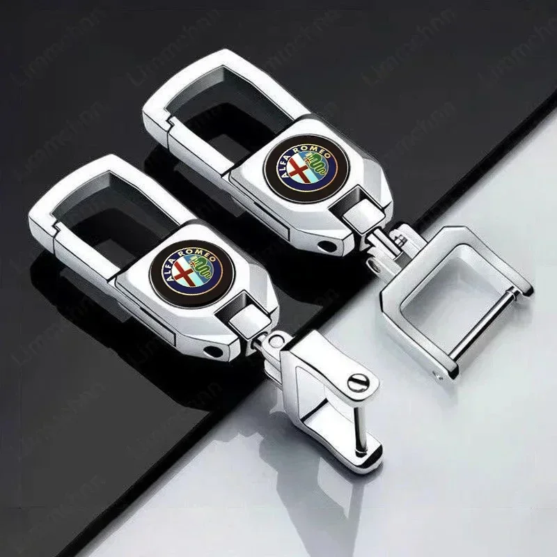 High quality car keychain metal zinc alloy keychain   For Alfa Romeo 146 147 155 156 159 Stelvio Giulia Giulietta Mito GT