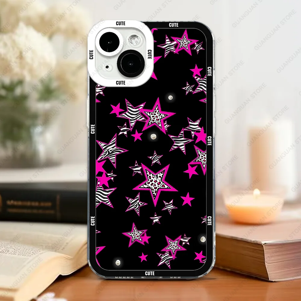 Y2K Style Cute Phone Case For iPhone 16 15 14 13 Pro Max 12 Mini 11 XS X XR SE 7 8 Plus Soft Cover