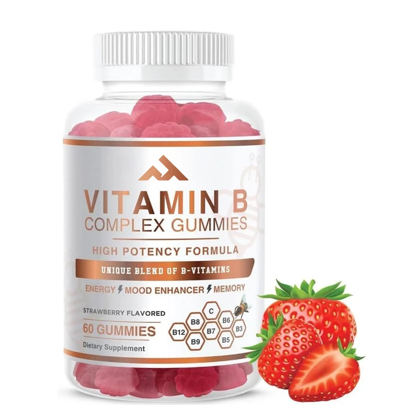 

Vitamin B Complex Vegetarian Gummies, Folic Acid-60 Gummies for Stress, Energy, and A Healthy Immune System