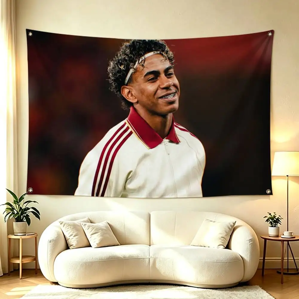 Football superstar Lamine Yamal  Flag Suitable For Party Club Outdoor Interior Wall Decoration Banner Fans Gift