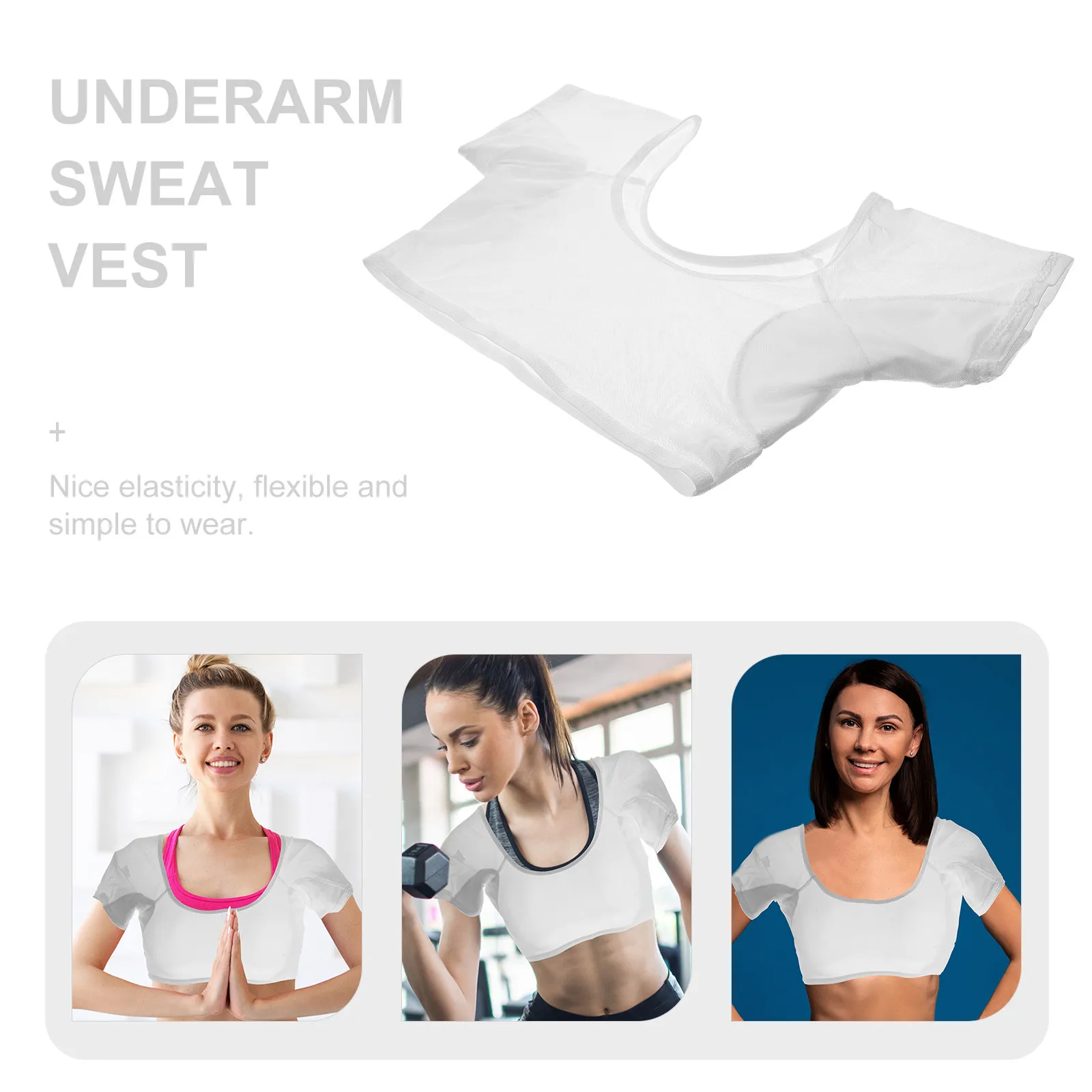 Women Underarm Sweat Vest High Grade Material Sweat-Proof Breathable Washable Armpit Vest for Sports Jogging Workout