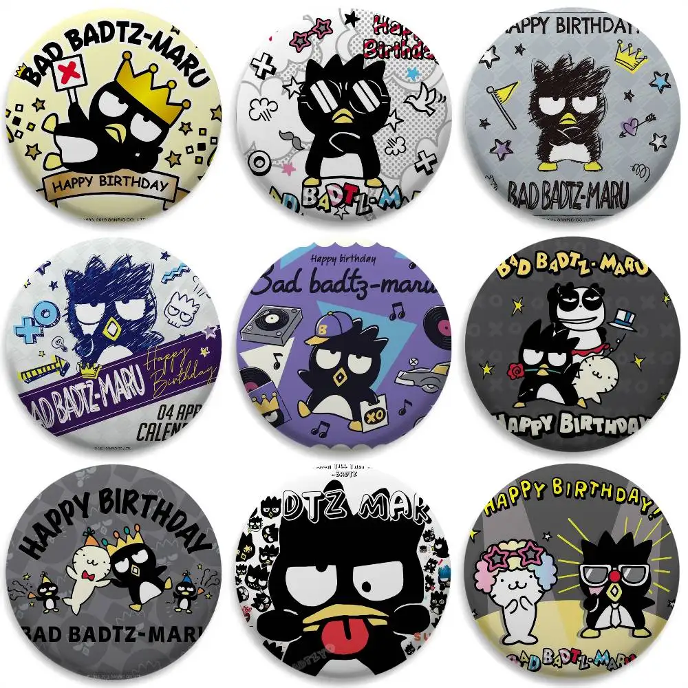 

Bad Badtz-maru Cute Cartoon Badges Round Exquisite Badge Brooches Creative Pins For Clothes Hat Backpack Gift Accessories