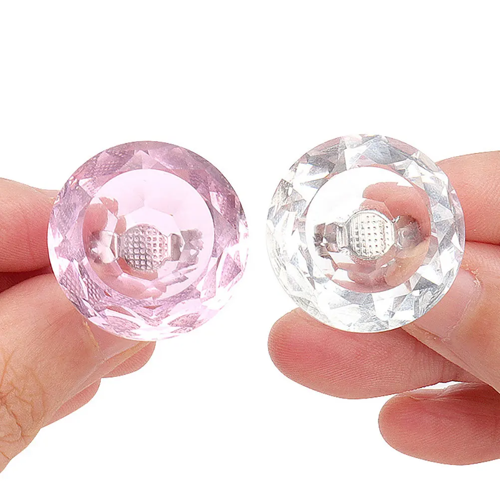 

2Pcs Crystal Pigment Ink Rings Lash Glue Holder Eyelash Extension Cups Tattoo Supplies Microblading Tool Organizer