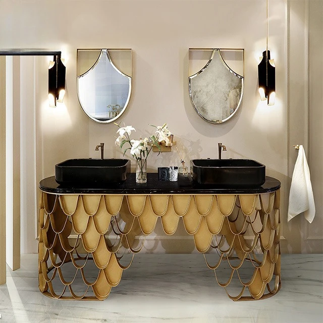 Fish scale wash basin designer luxury villa hotel bathroom independent washstand